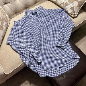 Polo Ralph Lauren Men's Classic Fit Blue Gingham Button-Down Shirt - 17.5 34/35